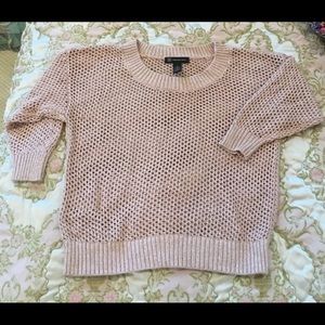 Pink Metallic Crop Sweater